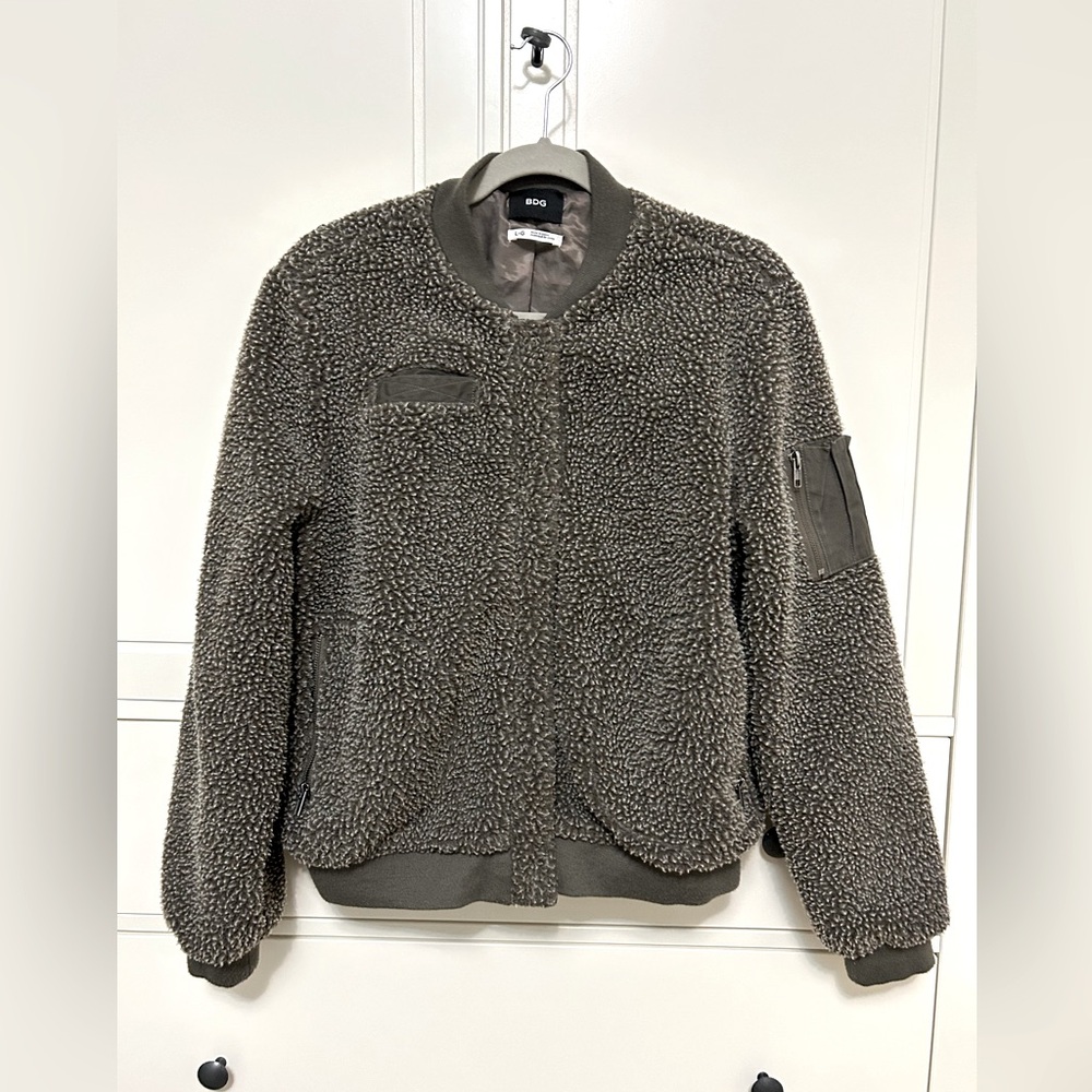 BDG fleece bomber jacket